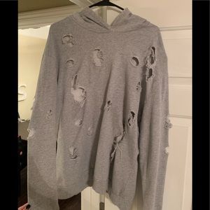 Distressed oversized hoodie